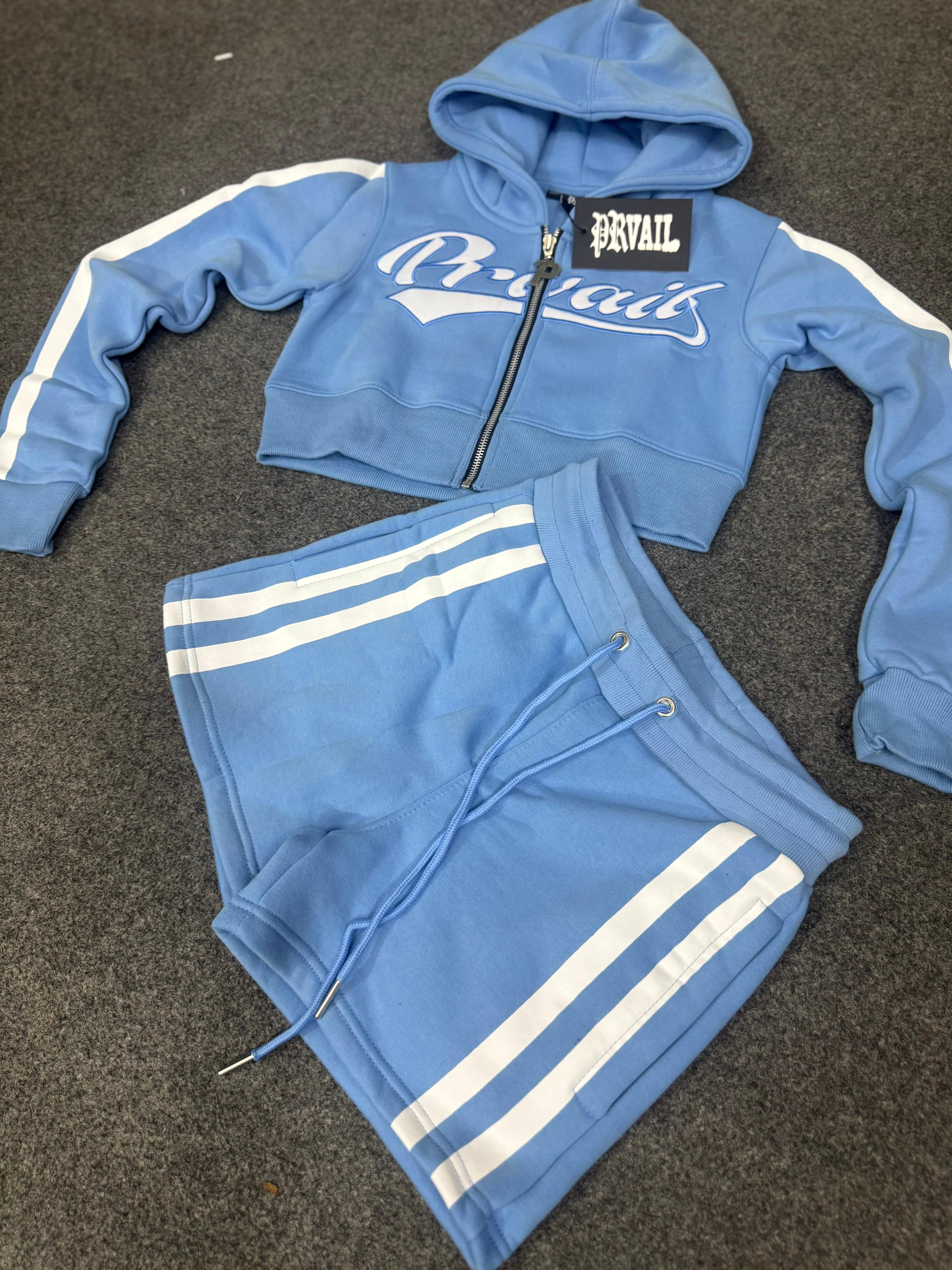 PRVAIL ZIPPED JACKET SHORTS SET’BLUE’